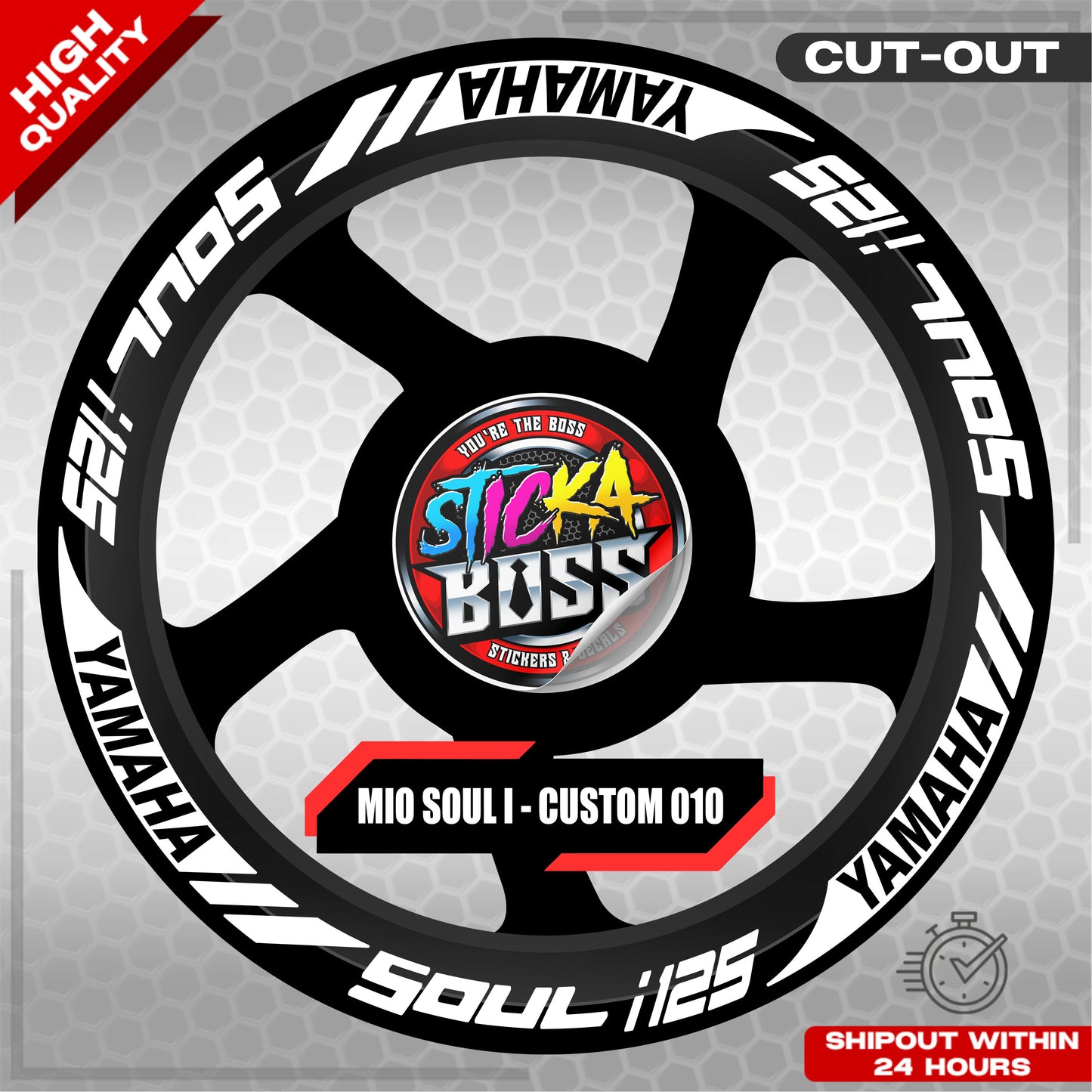 MIO SOUL I 125 MAG STICKER SET ( 2 MAGS ) - CUSTOM 010 | VINYL WATERPROOF CUT-OUT DECALS