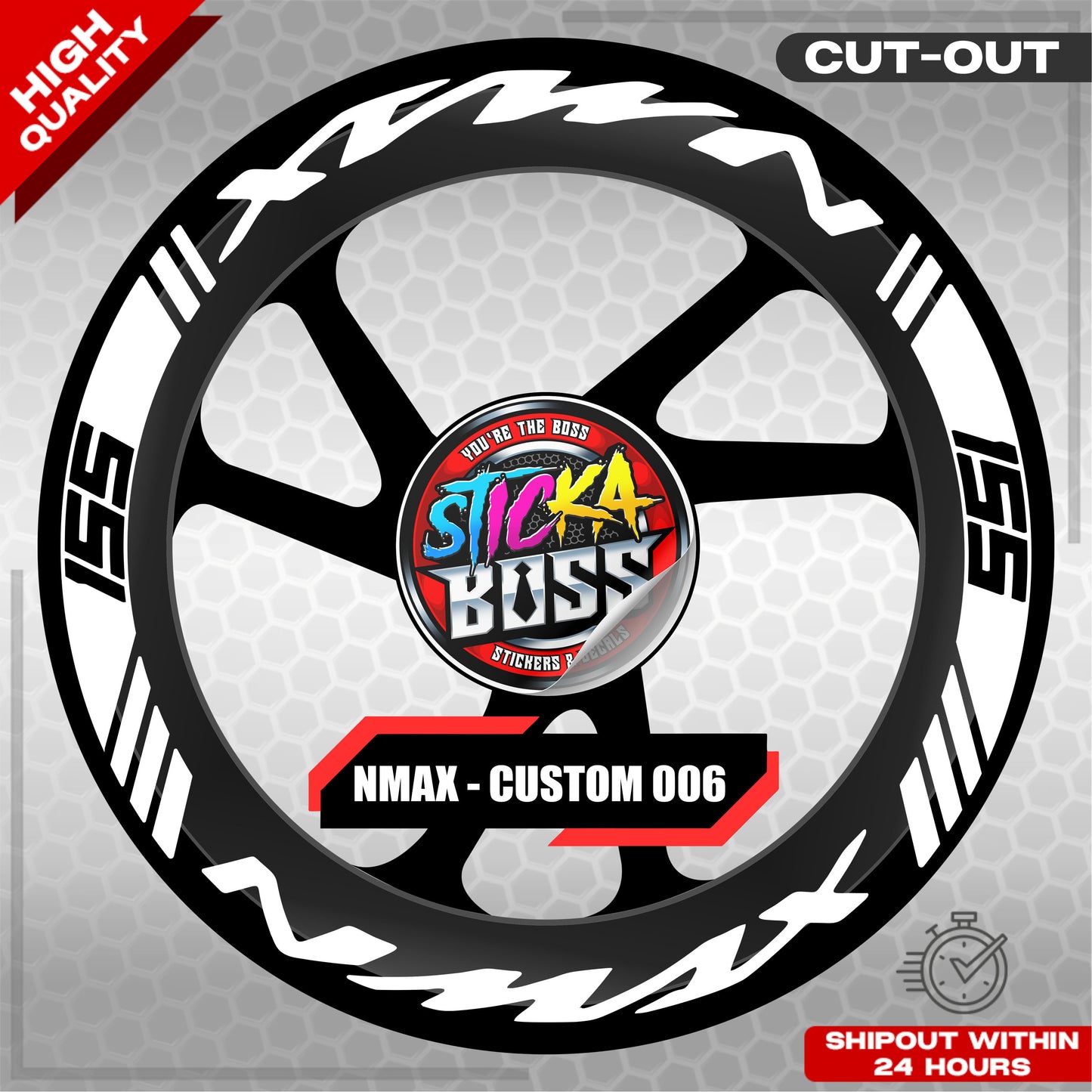 NMAX 155 MAG STICKER SET ( 2 MAGS ) - CUSTOM 006 | VINYL WATERPROOF CUT-OUT DECALS
