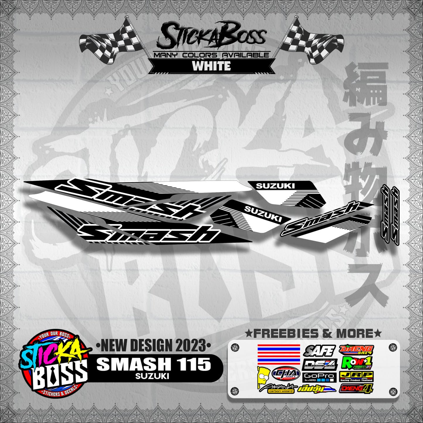 SMASH 115 STOCK DECALS ( NEW DESIGN 2023 )【WITH FREEBIES】