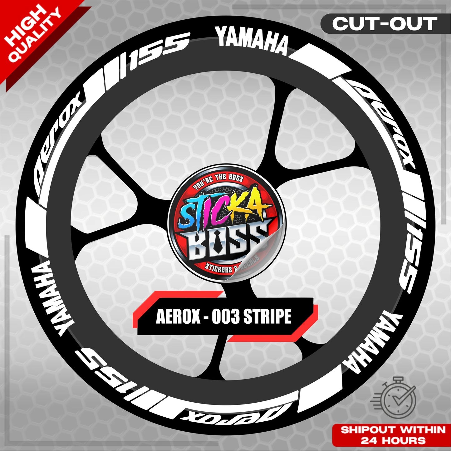 AEROX MAG STICKER SET ( 2 MAGS ) - 003 STRIPE | VINYL WATERPROOF CUT-OUT DECALS