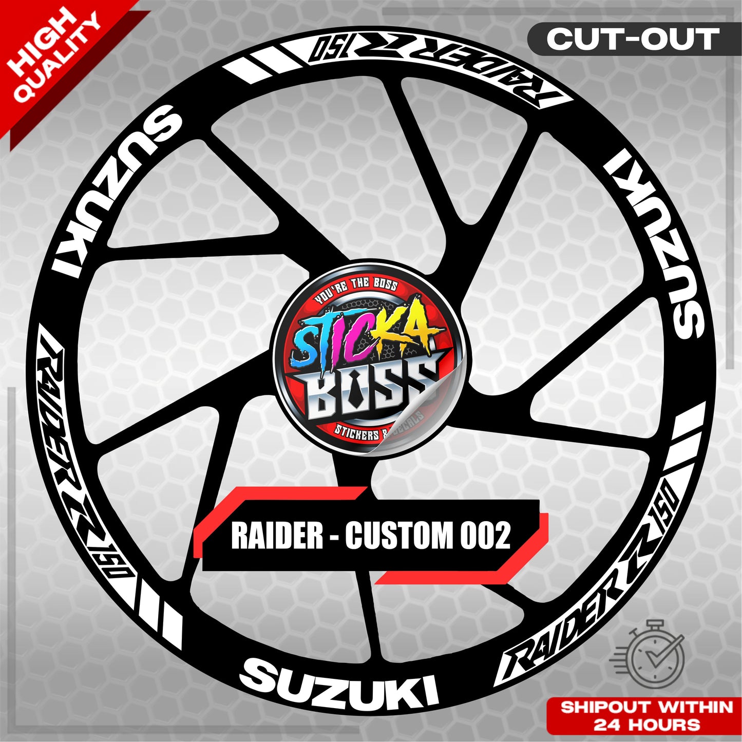 RAIDER R150 MAG STICKER SET ( 2 MAGS ) - CUSTOM 002 | VINYL WATERPROOF CUT-OUT DECALS