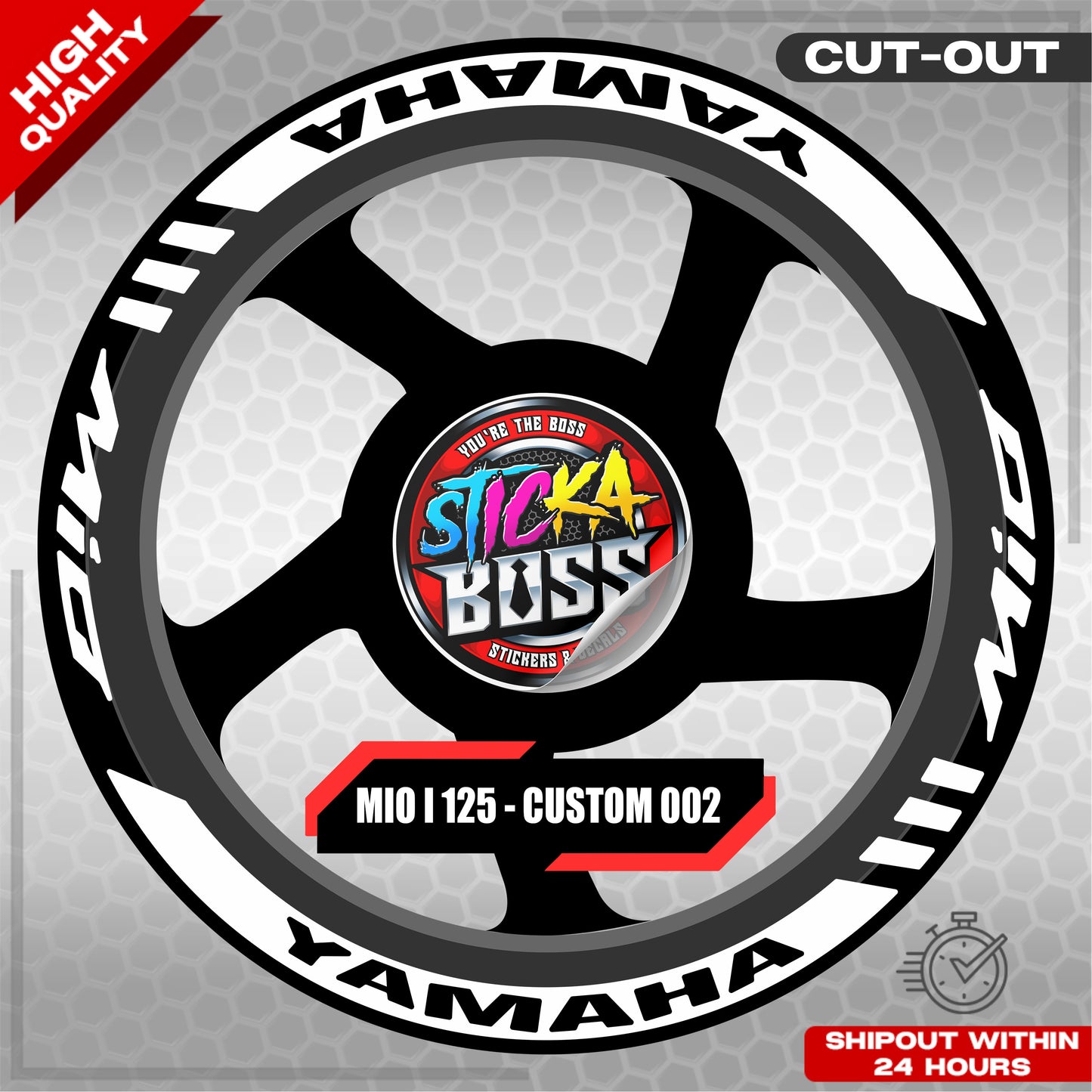 MIO I 125 MAG STICKER SET  ( 2 MAGS ) - CUSTOM 002 | VINYL WATERPROOF CUT-OUT DECALS