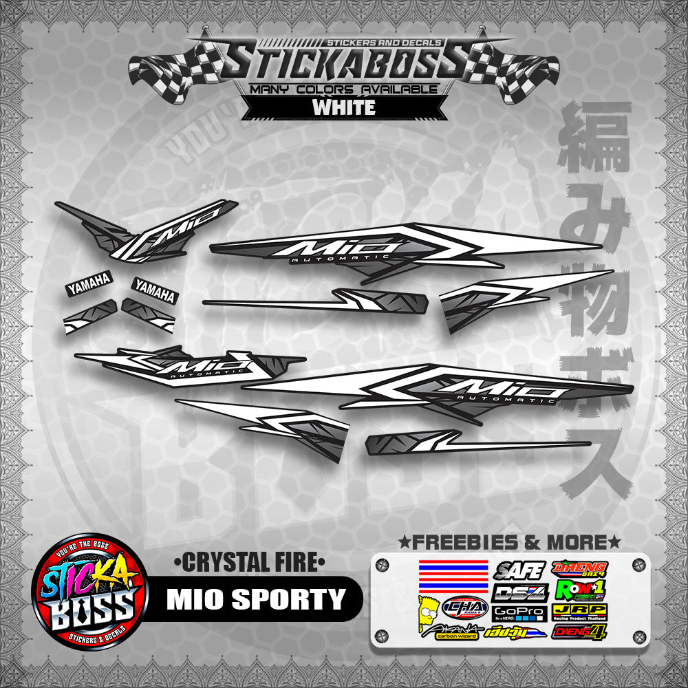 MIO SPORTY THAI-MALAYSIAN STICKER DECALS ( CRYSTAL FIRE )【WITH FREEBIES】