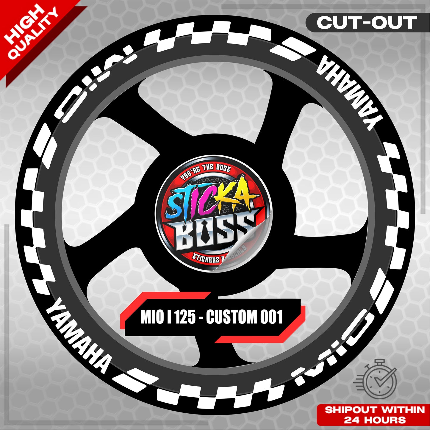 MIO I 125 MAGS STICKER SET ( 2 MAGS ) - CUSTOM 001 | VINYL WATERPROOF CUT-OUT DECALS