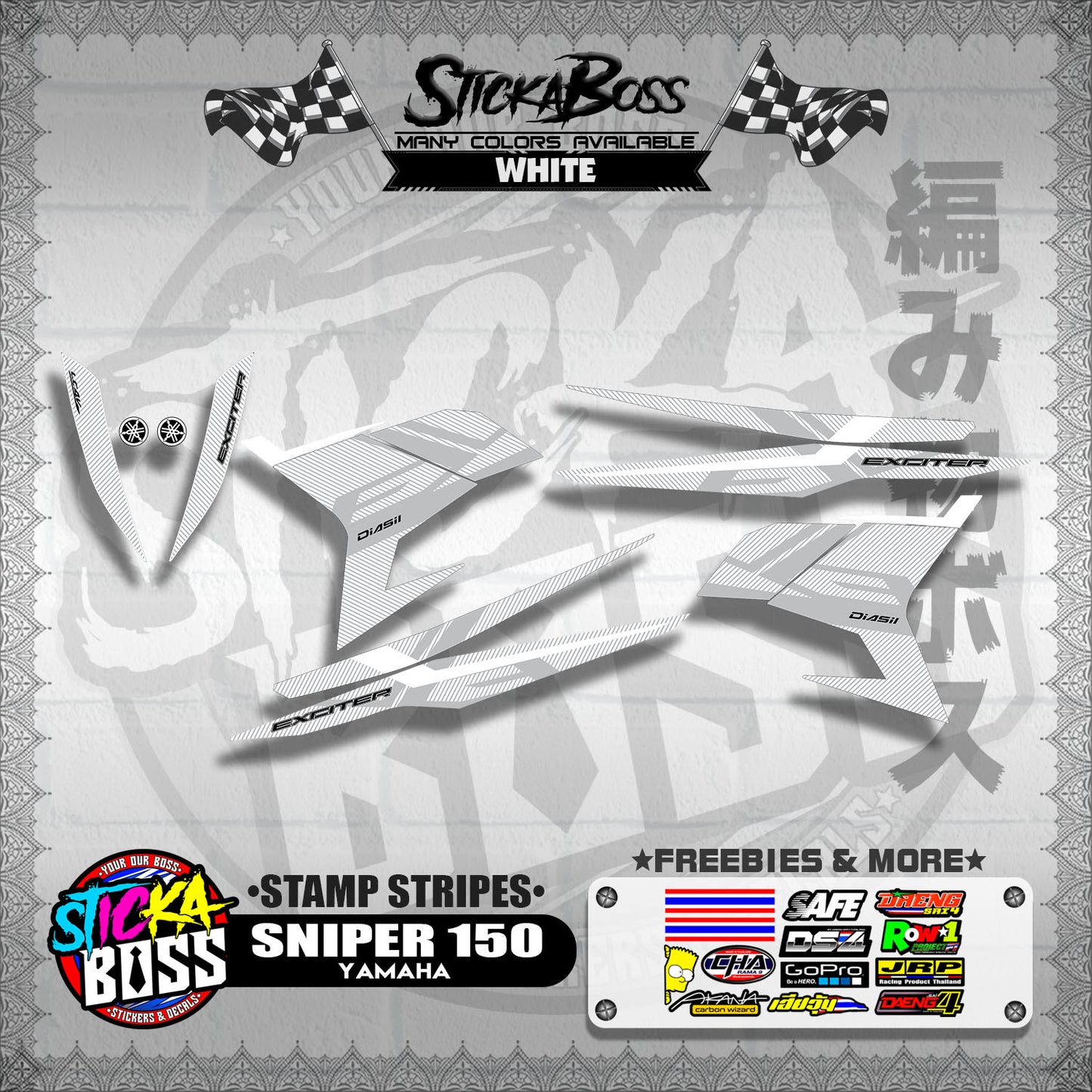 SNIPER 150 DECALS ( STAMP STRIPES )【WITH FREEBIES】