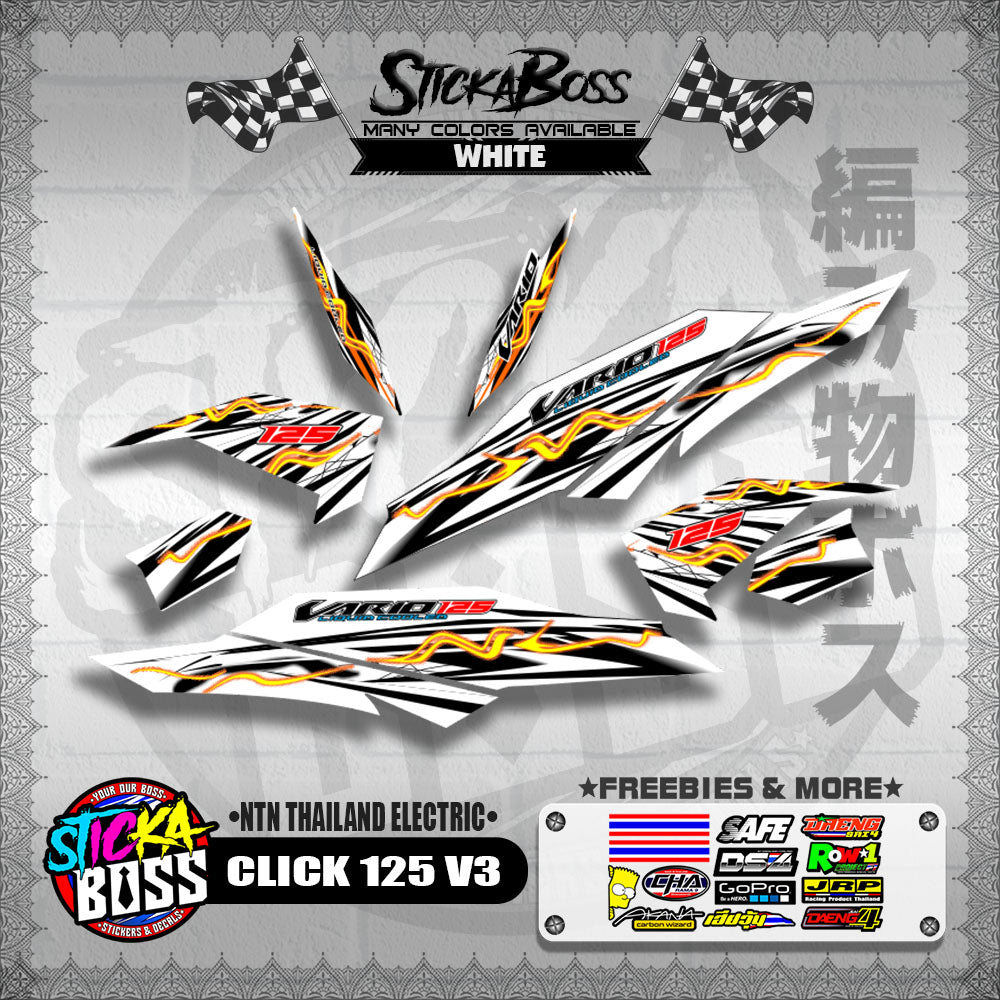 CLICK 125 V3 DECALS ( NTN THAILAND ELECTRIC )【WITH FREEBIES】
