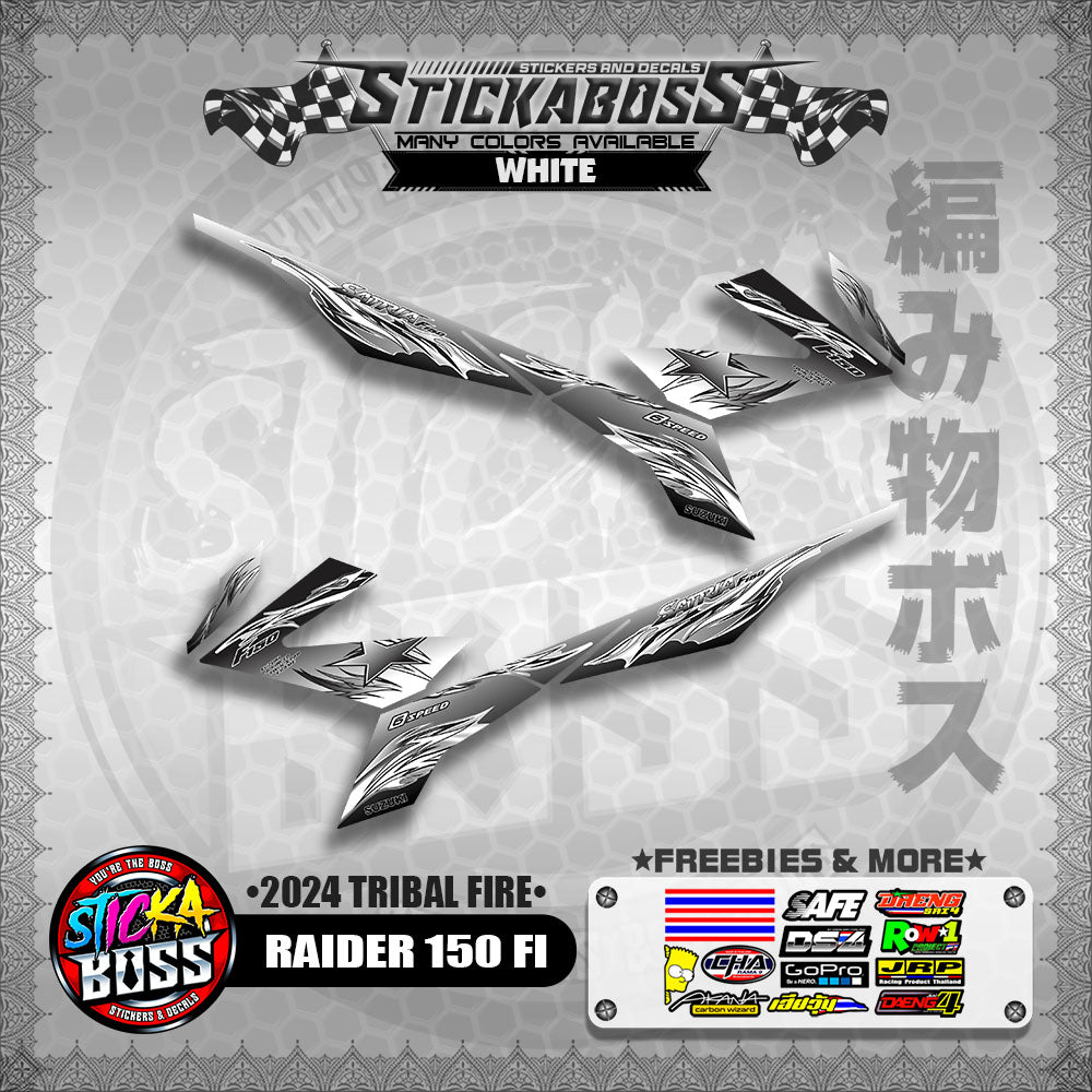 RAIDER 150 FI STICKER DECALS ( 2024 TRIBAL FIRE )【WITH FREEBIES】