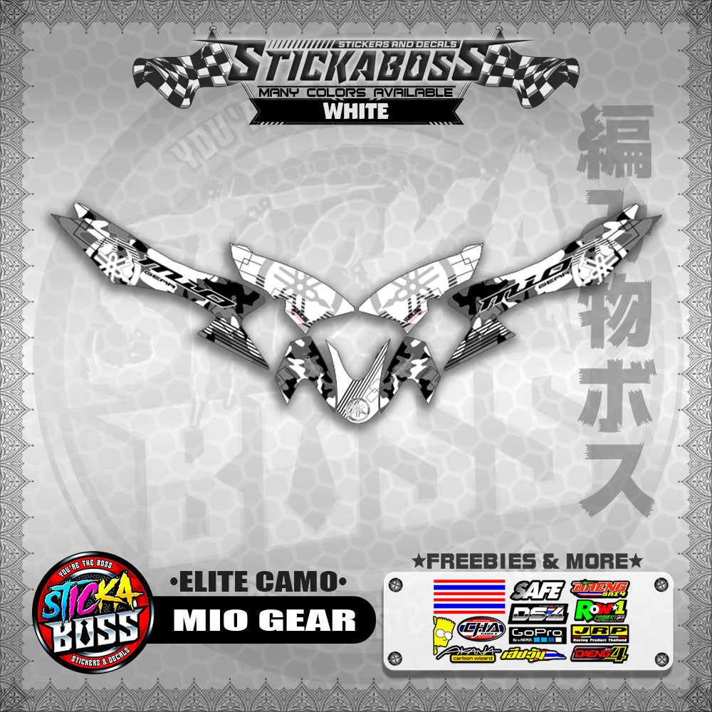 MIO GEAR STICKER DECALS ( ELITE CAMO )【WITH FREEBIES】