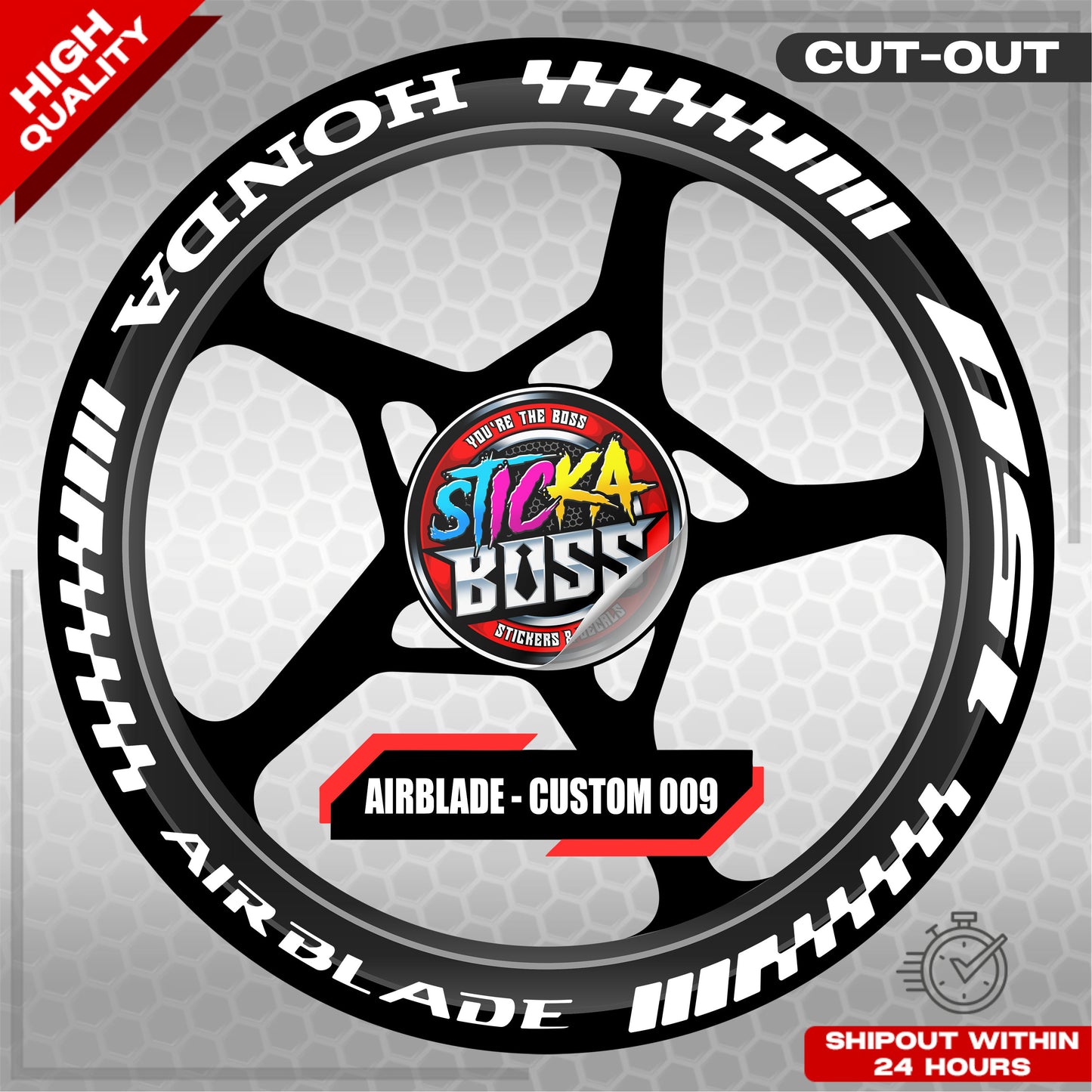 AIRBLADE 150 / 160 MAG STICKER SET ( 2 MAGS ) - CUSTOM 009 | VINYL WATERPROOF CUT-OUT DECALS