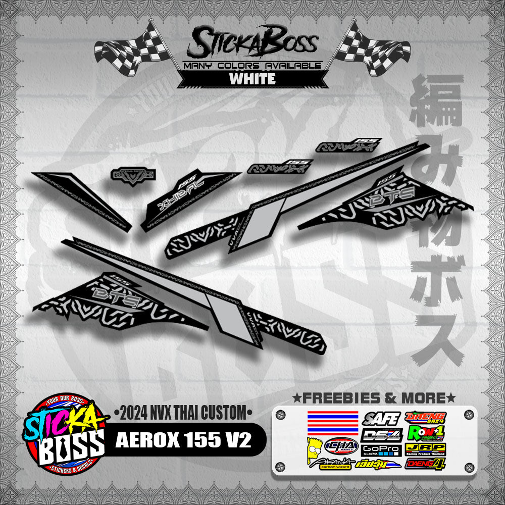AEROX 155 V2 DECALS ( 2024 NVX THAI CUSTOM )【WITH FREEBIES】