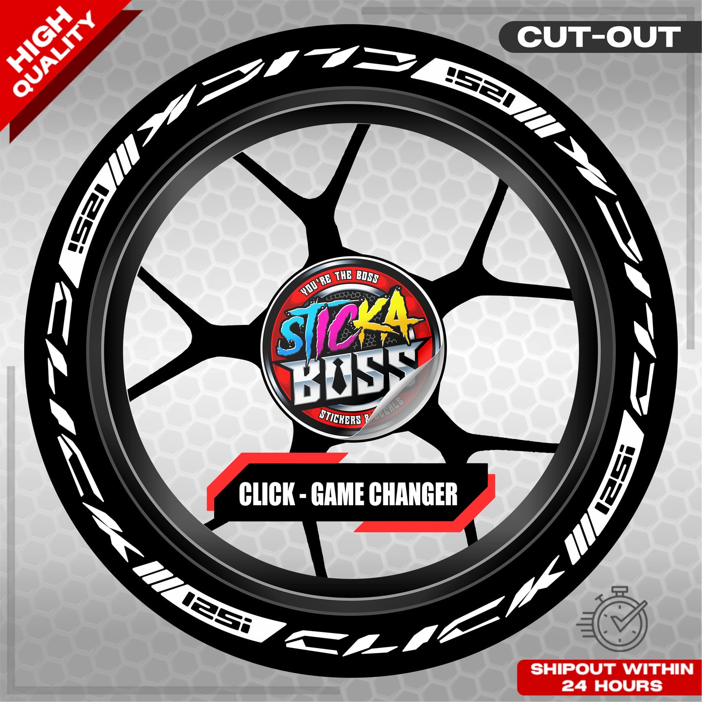 CLICK 125 MAG STICKER SET  ( 2 MAGS ) - GAME CHANGER | VINYL WATERPROOF CUT-OUT DECALS