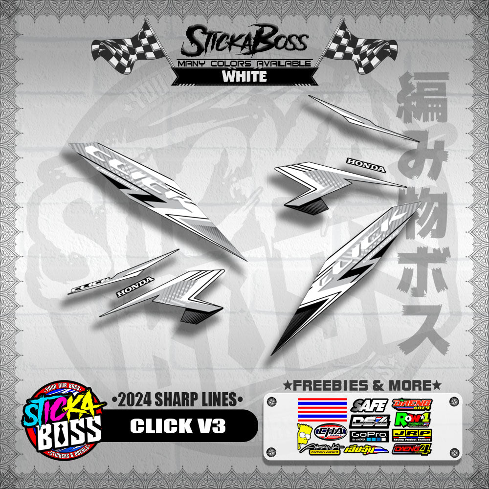 CLICK V3 DECALS ( 2024 SHARP LINES )【WITH FREEBIES】