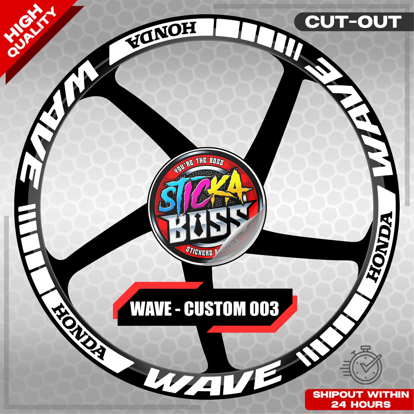 WAVE 110 / 125 MAG STICKER SET ( 2 MAGS ) - CUSTOM 003 | VINYL WATERPROOF CUT-OUT DECALS