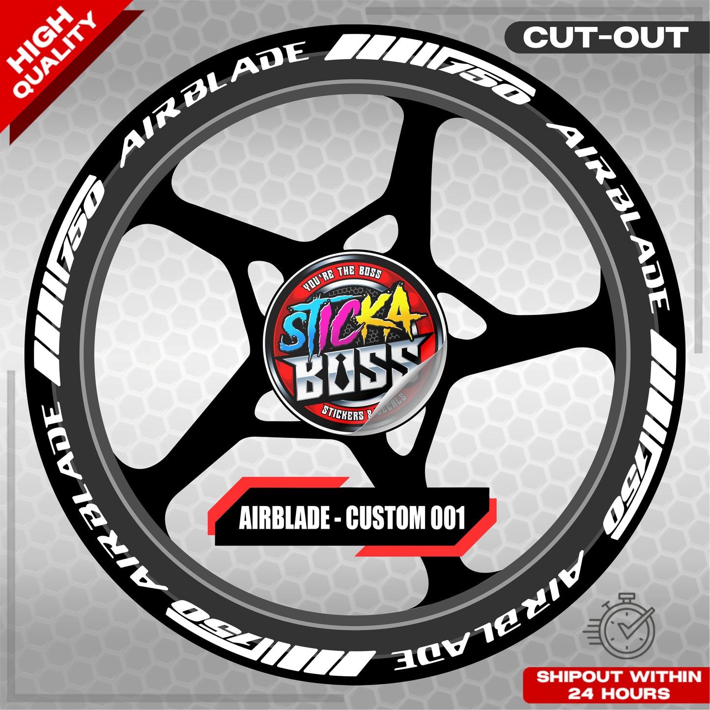 AIRBLADE 150 MAG STICKER SET ( 2 MAGS ) - CUSTOM 001 | VINYL WATERPROOF CUT-OUT DECALS