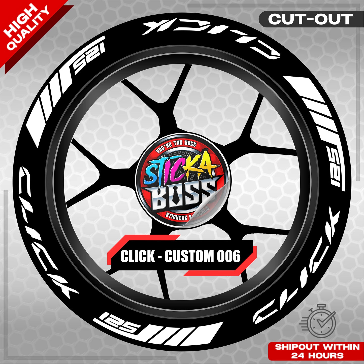 CLICK 125 MAG STICKER SET  ( 2 MAGS ) - CUSTOM 006 | VINYL WATERPROOF CUT-OUT DECALS