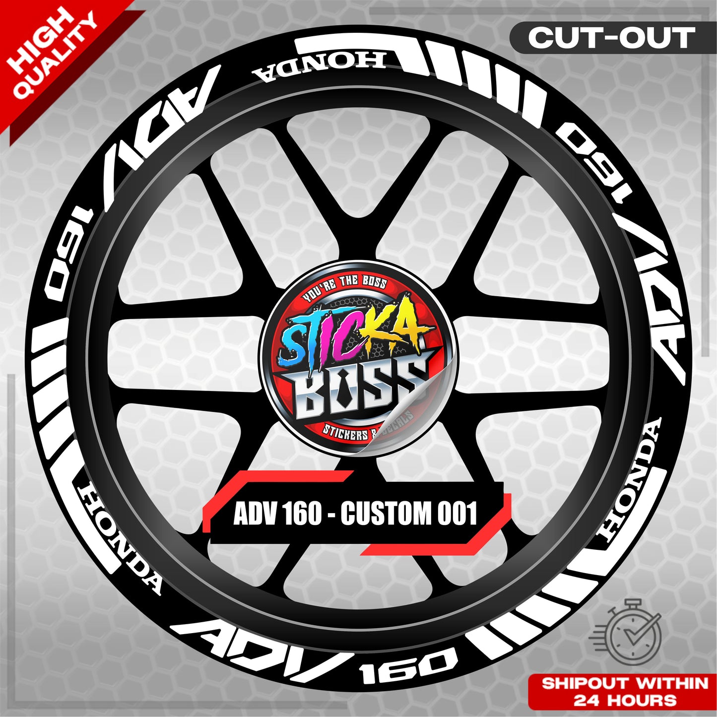 ADV 160 MAG STICKER SET ( 2 MAGS ) - CUSTOM 001 | VINYL WATERPROOF CUT-OUT DECALS