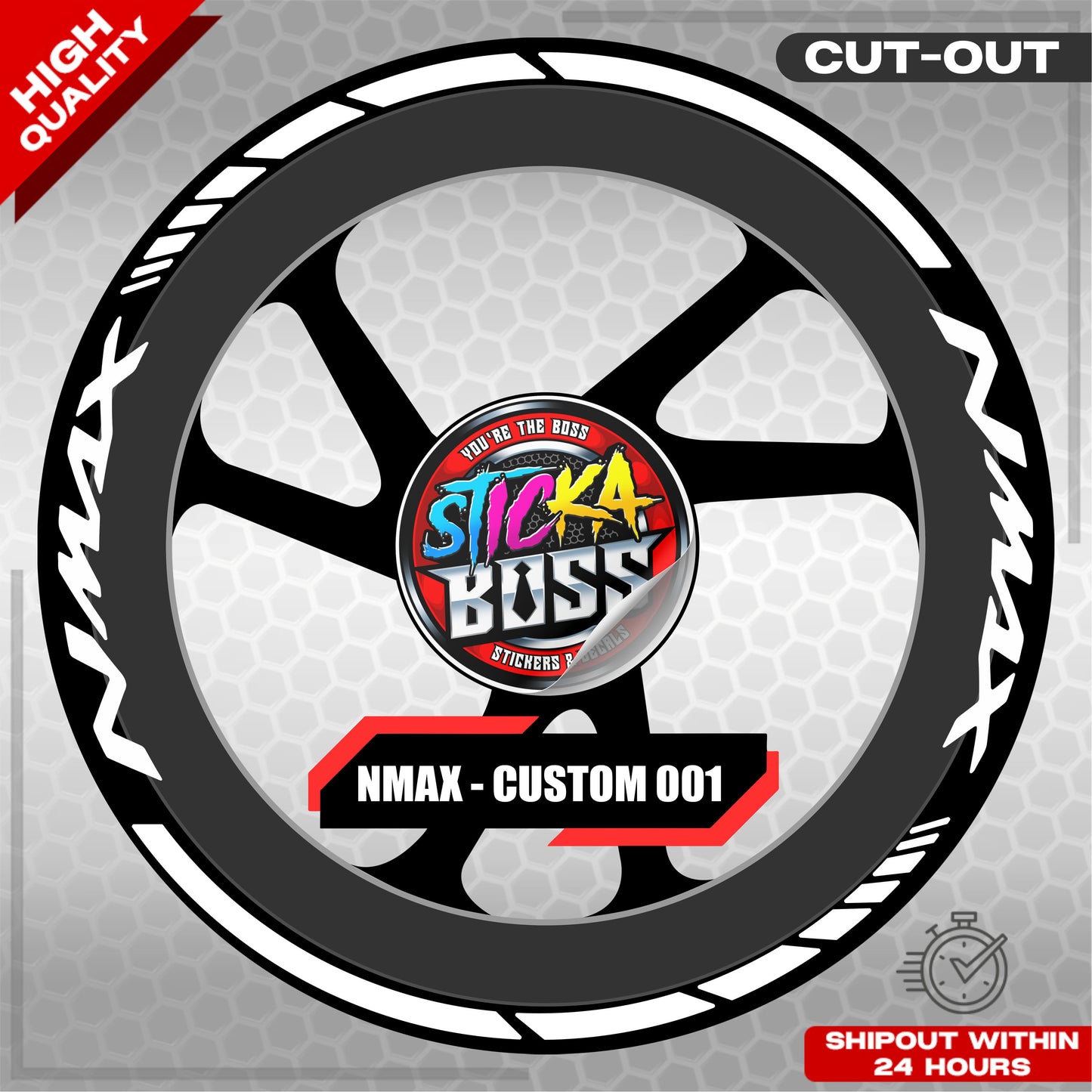 NMAX 155 MAG STICKER SET ( 2 MAGS ) - CUSTOM 003 | VINYL WATERPROOF CUT-OUT DECALS