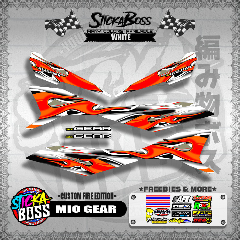 MIO GEAR DECALS ( CUSTOM FIRE EDITION )【WITH FREEBIES】