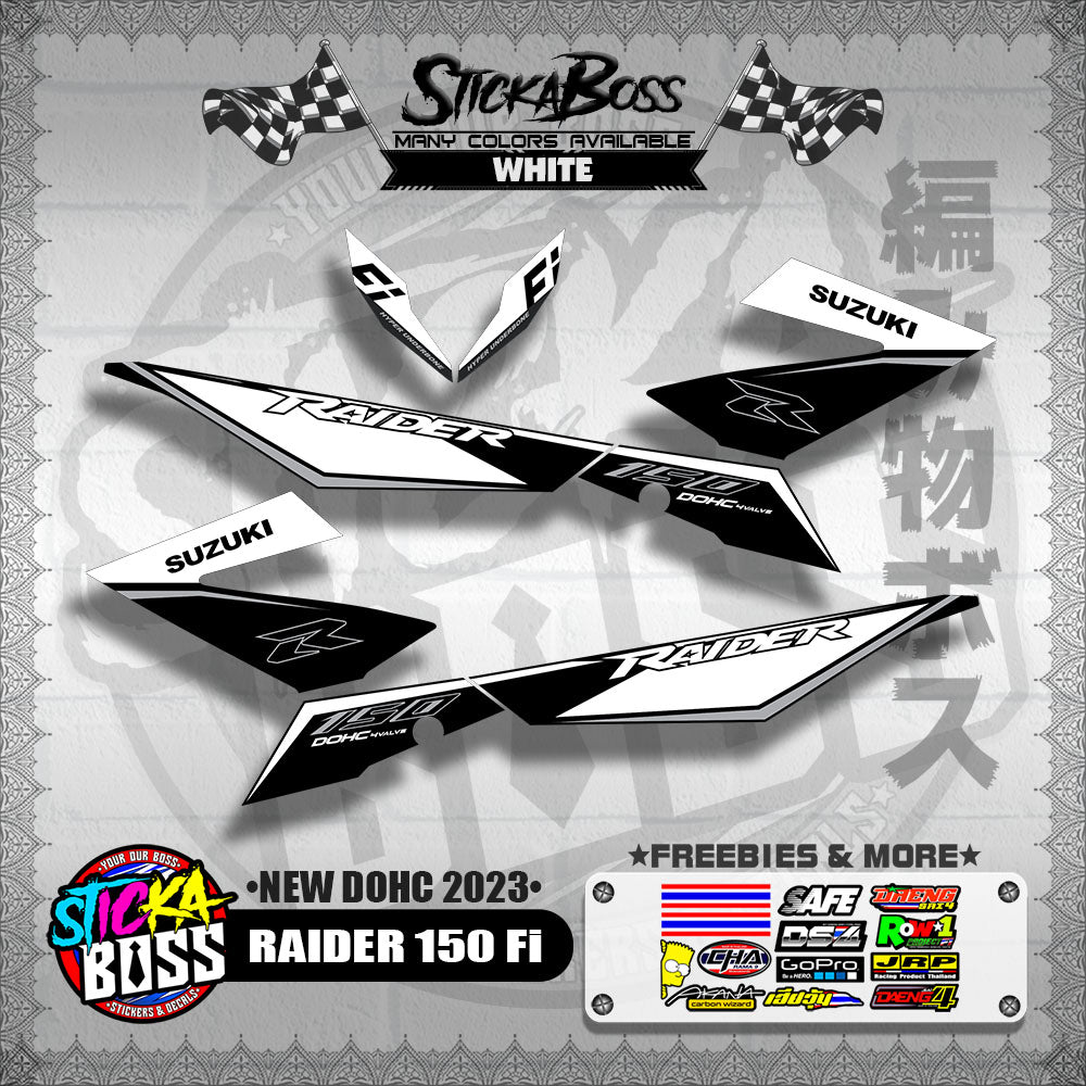 RAIDER 150 Fi DECALS ( NEW DOHC 2023 )【WITH FREEBIES】