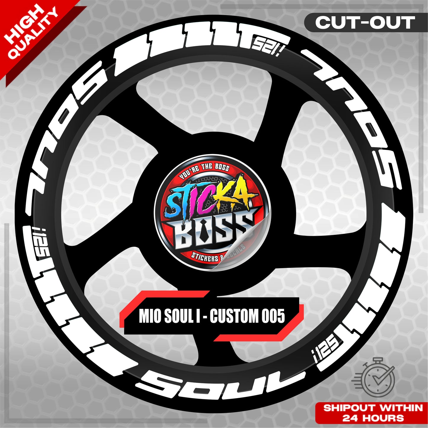 MIO SOUL I 125 MAG STICKER SET ( 2 MAGS ) - CUSTOM 005 | VINYL WATERPROOF CUT-OUT DECALS