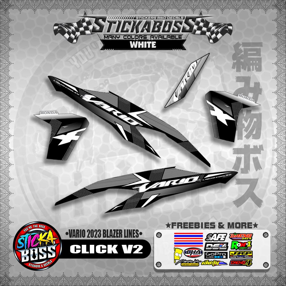 CLICK V2 STICKER DECALS ( VARIO 2023 BLAZER LINES )【WITH FREEBIES】