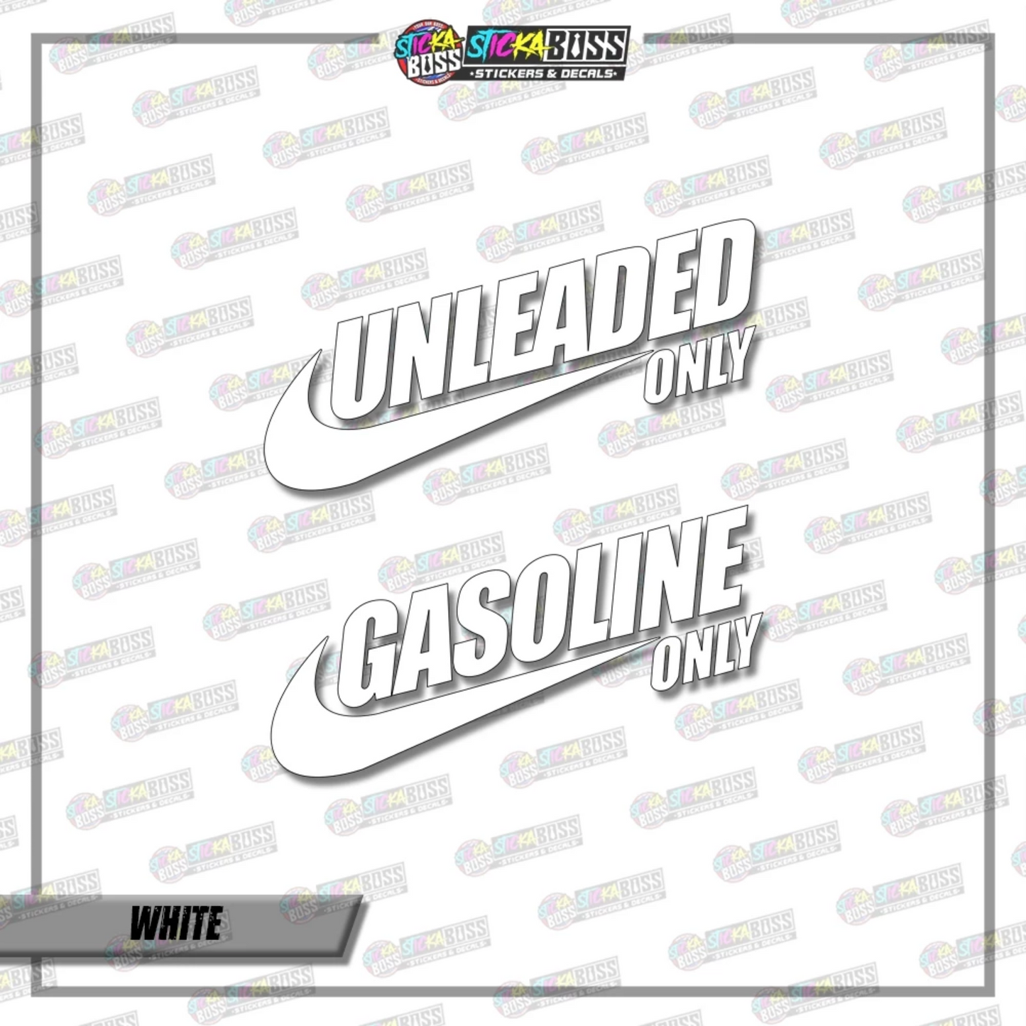UNLEADED AND GASOLINE ( VINYL CUT-OUT STICKER DECALS )【Stickaboss】