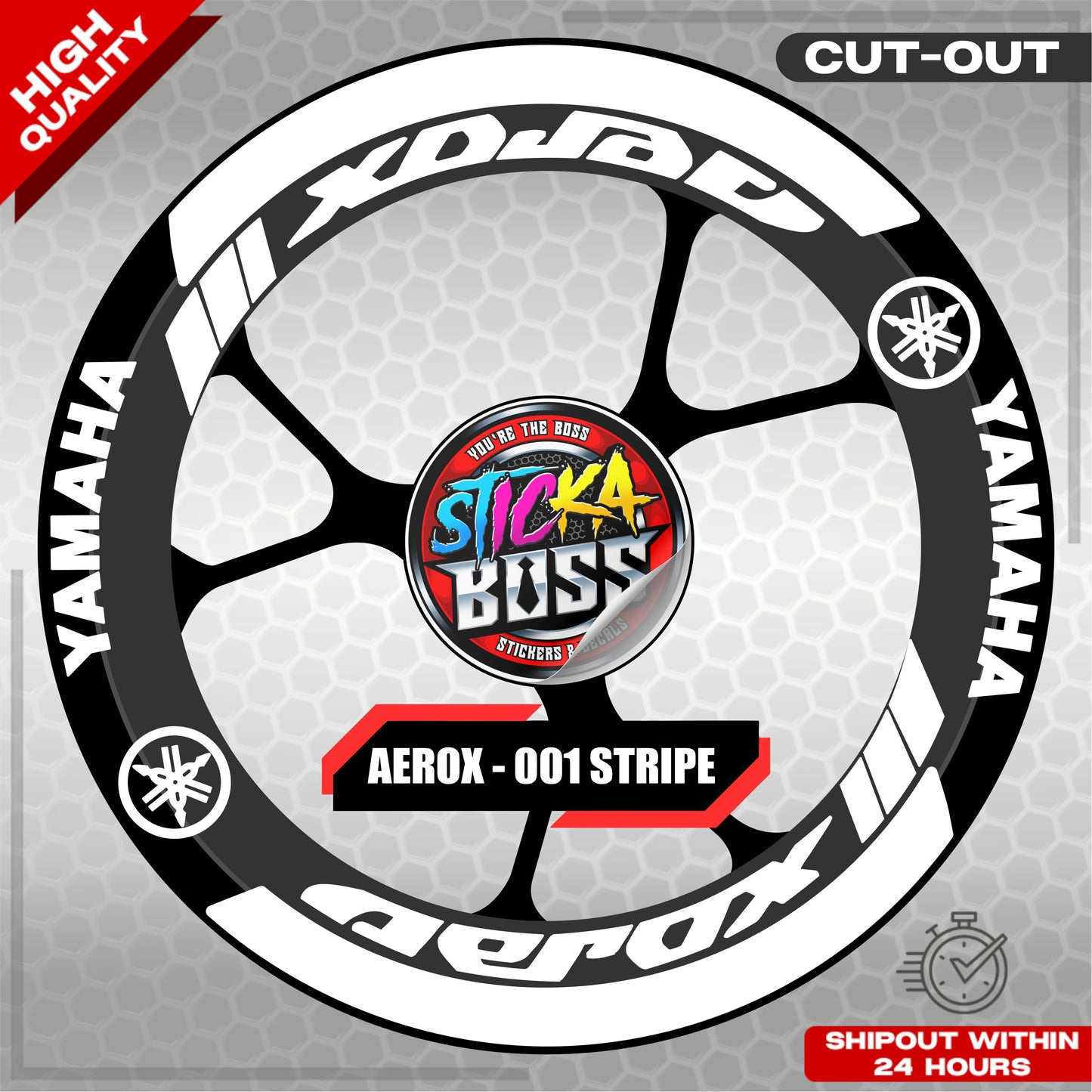AEROX MAG STICKER SET ( 2 MAGS ) - 001 STRIPE | VINYL WATERPROOF CUT-OUT DECALS