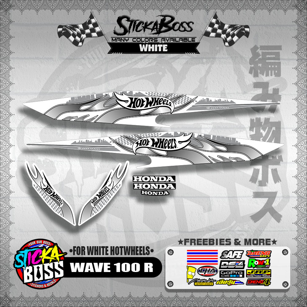 WAVE 100 R 2018 DECALS ( FOR WHITE HOTWHEELS )【WITH FREEBIES】