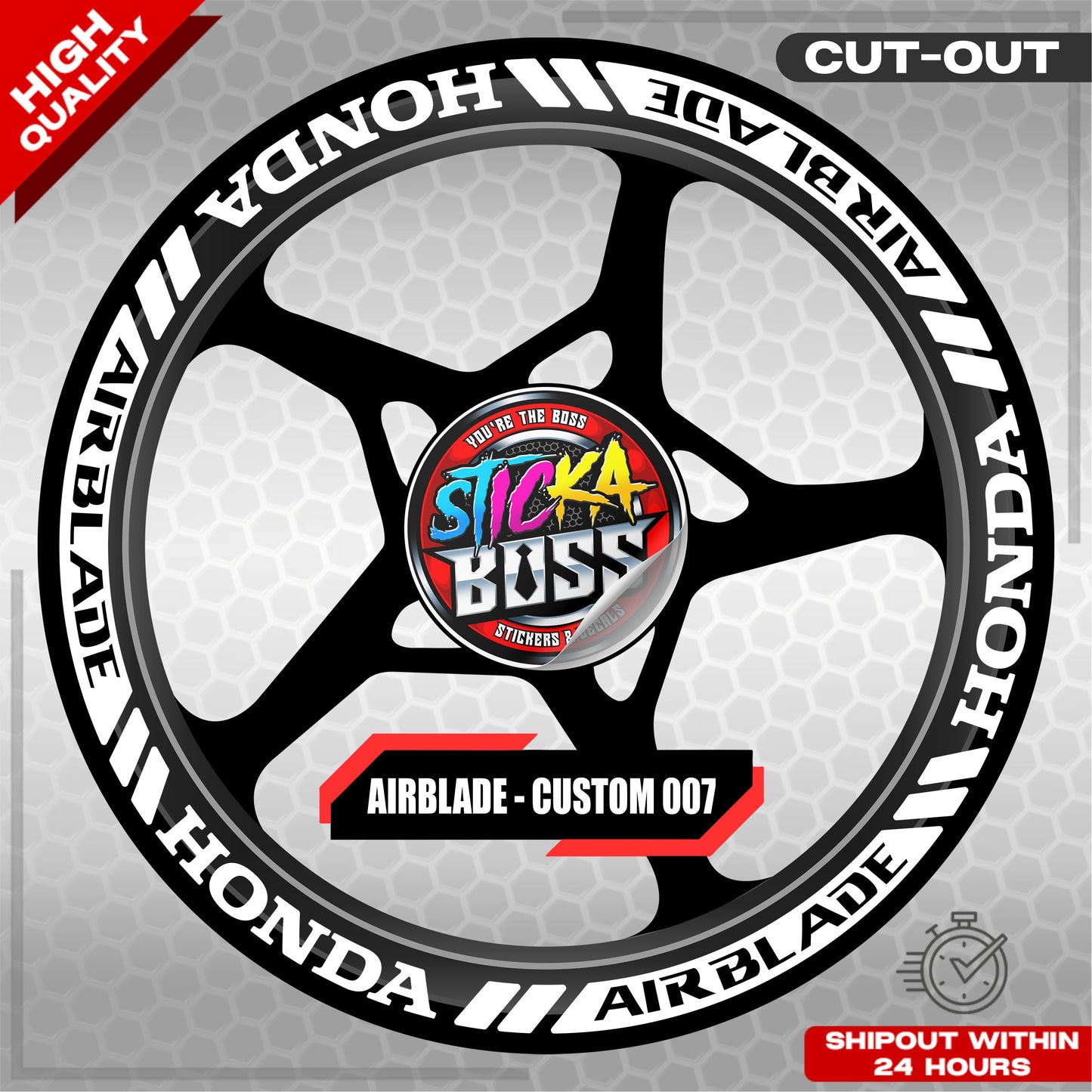 AIRBLADE 150 / 160 MAG STICKER SET ( 2 MAGS ) - CUSTOM 007 | VINYL WATERPROOF CUT-OUT DECALS