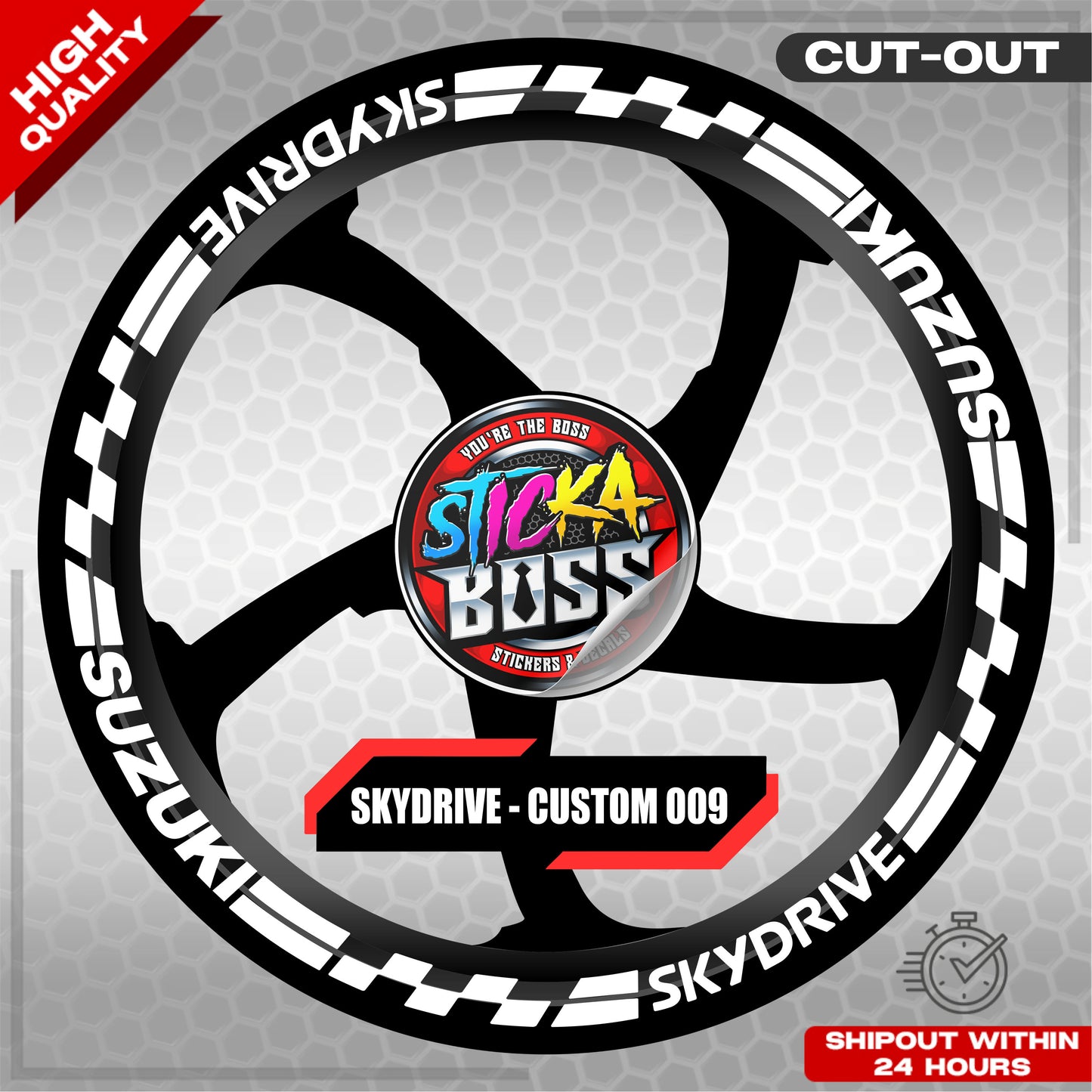 SKYDRIVE MAG STICKER SET ( 2 MAGS ) - CUSTOM 009 | VINYL WATERPROOF CUT-OUT DECALS