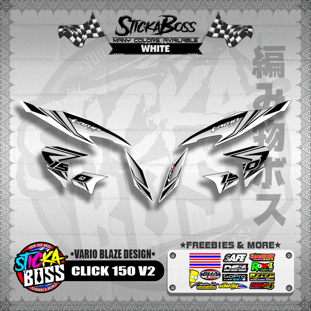 CLICK 150 V2 DECALS ( VARIO BLAZE DESIGN )【WITH FREEBIES】
