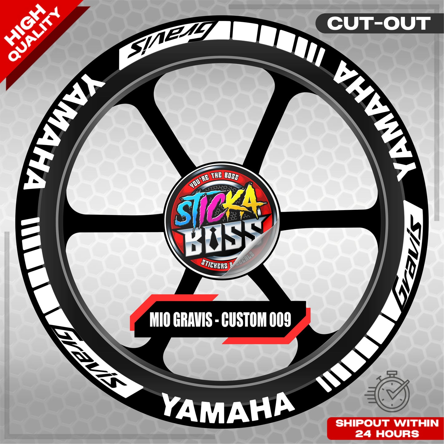 MIO GRAVIS MAG STICKER SET ( 2 MAGS ) - CUSTOM 009 | VINYL WATERPROOF CUT-OUT DECALS