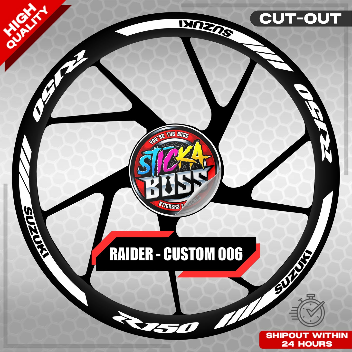 RAIDER R150 MAG STICKER SET ( 2 MAGS ) - CUSTOM 006 | VINYL WATERPROOF CUT-OUT DECALS