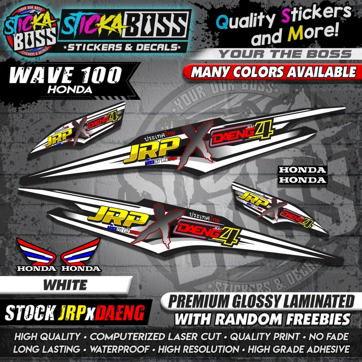 HONDA WAVE 100 Thai Decals ( Stock JRP x DAENG )【WITH FREEBIES】