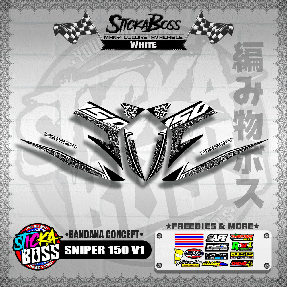 SNIPER 150 V1 DECALS ( BANDANA CONCEPT )【WITH FREEBIES】