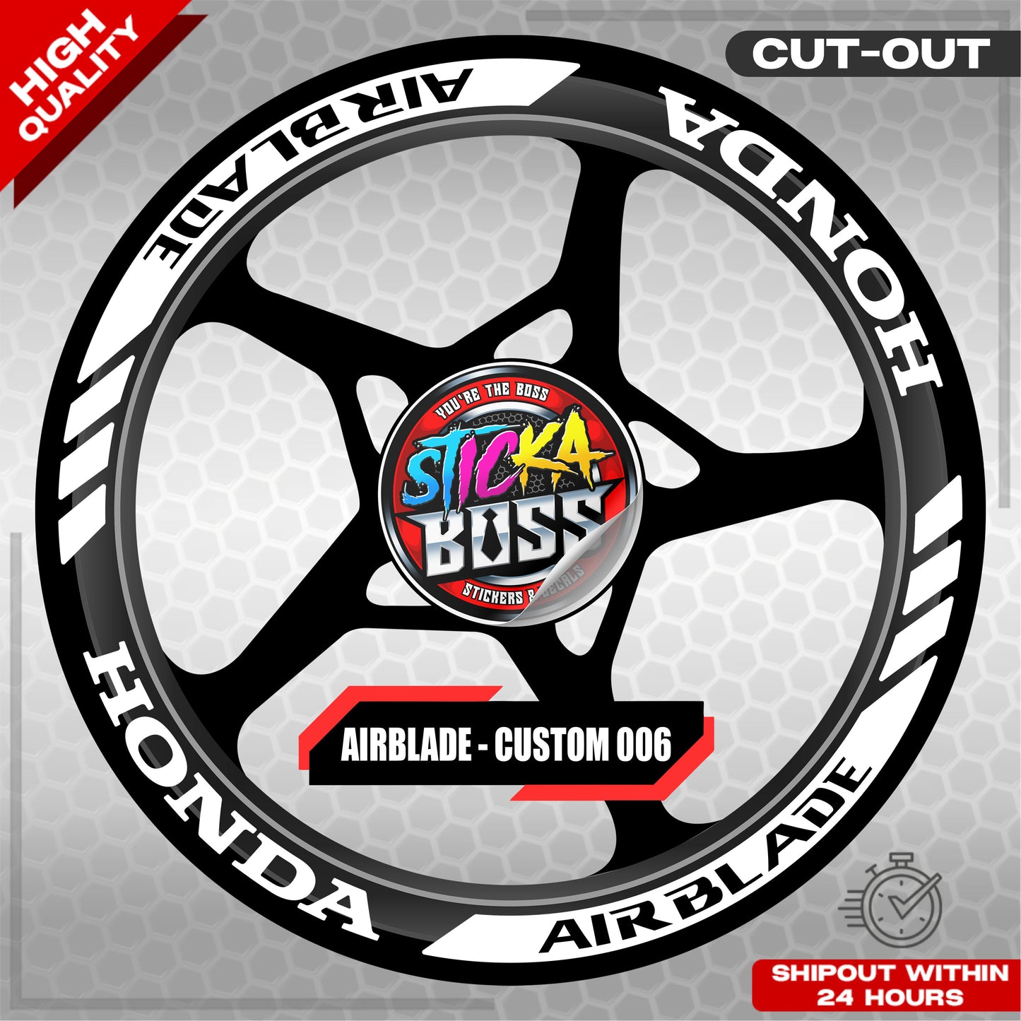 AIRBLADE 150 / 160 MAG STICKER SET ( 2 MAGS ) - CUSTOM 006 | VINYL WATERPROOF CUT-OUT DECALS