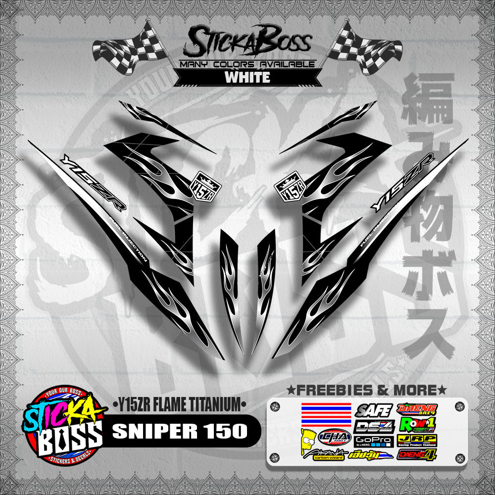SNIPER 150 DECALS ( Y15ZR FLAME TITANIUM )【WITH FREEBIES】