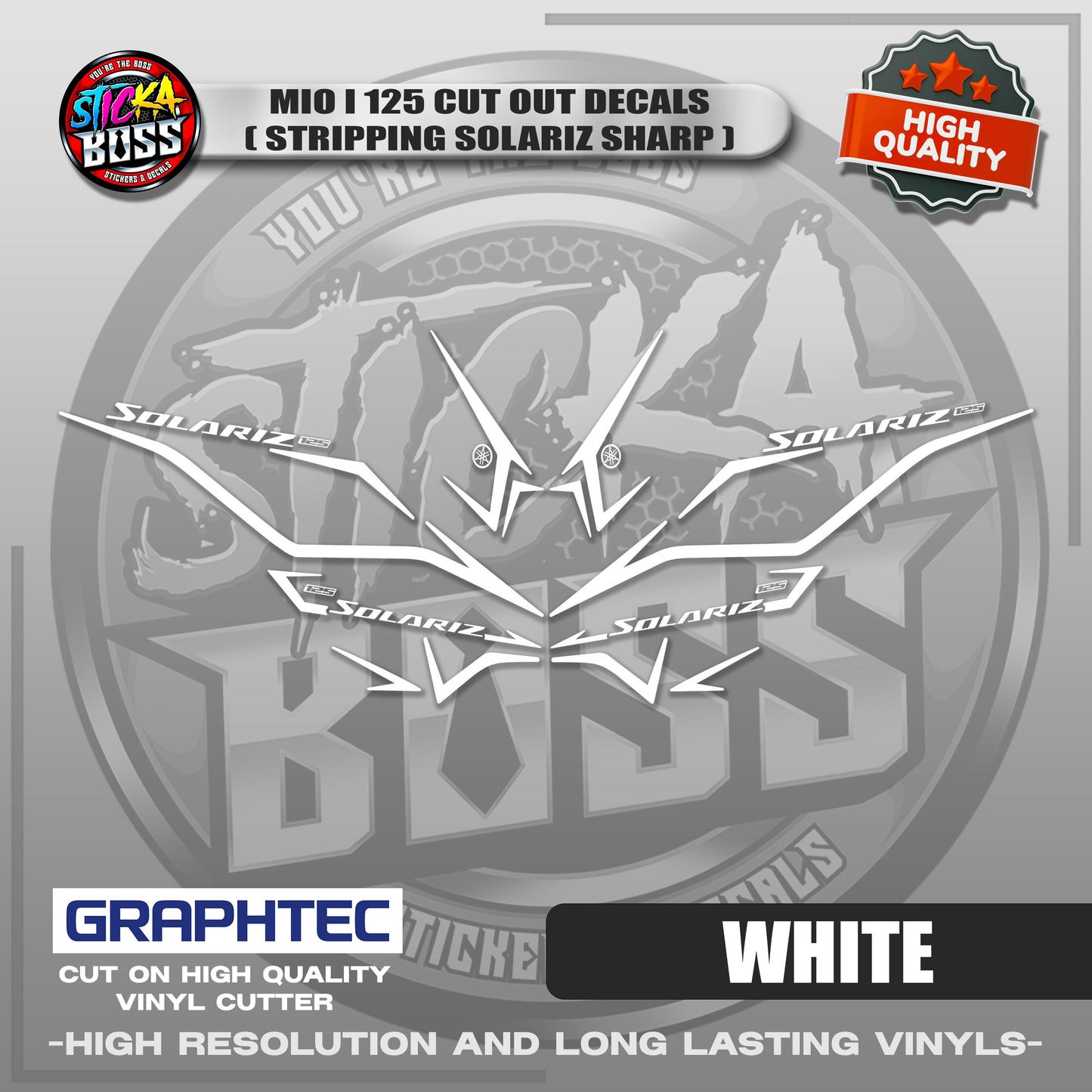 MIO I 125 CUT OUT DECALS ( STRIPPING SOLARIZ SHARP ) | VINYL WATERPROOF CUT-OUT STICKER DECALS
