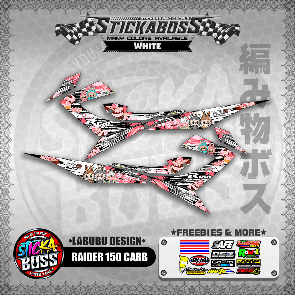 RAIDER 150 CARB STICKER DECALS ( LABUBU DESIGN )【WITH FREEBIES】