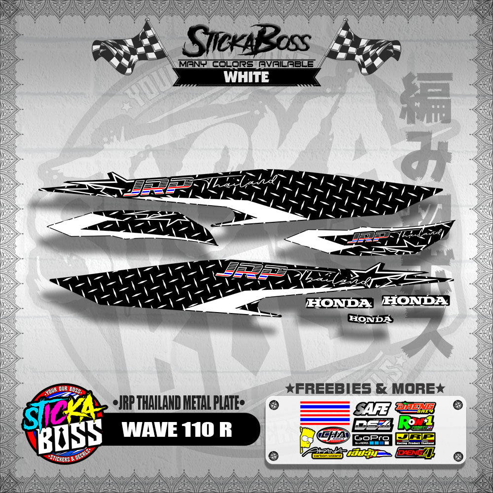 WAVE 110 R DECALS ( JRP THAILAND METAL PLATE )【WITH FREEBIES】