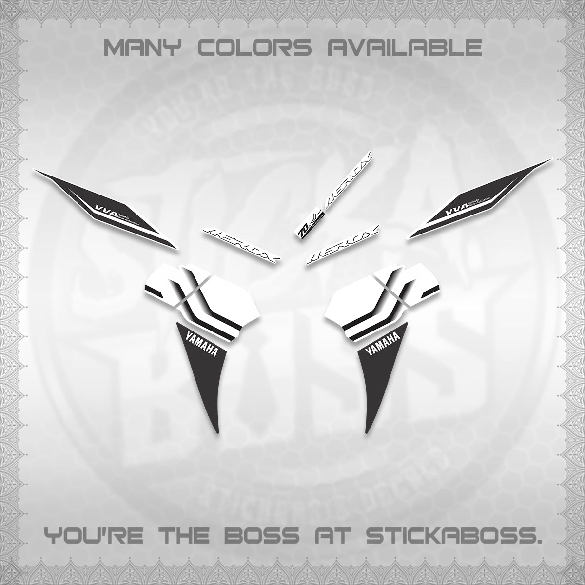 AEROX V2 DECALS (70th ANNIVERSARY DESIGN) STICKER DECALS By STICKABOSS (Copy) (Copy) (Copy) (Copy) (Copy)