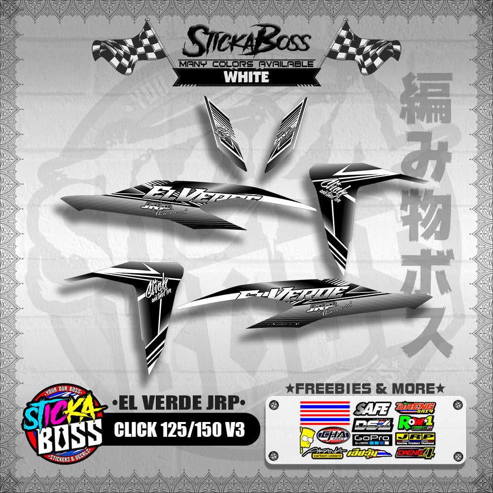 CLICK 125 / 150 V3 DECALS ( EL VERDE JRP )【WITH FREEBIES】