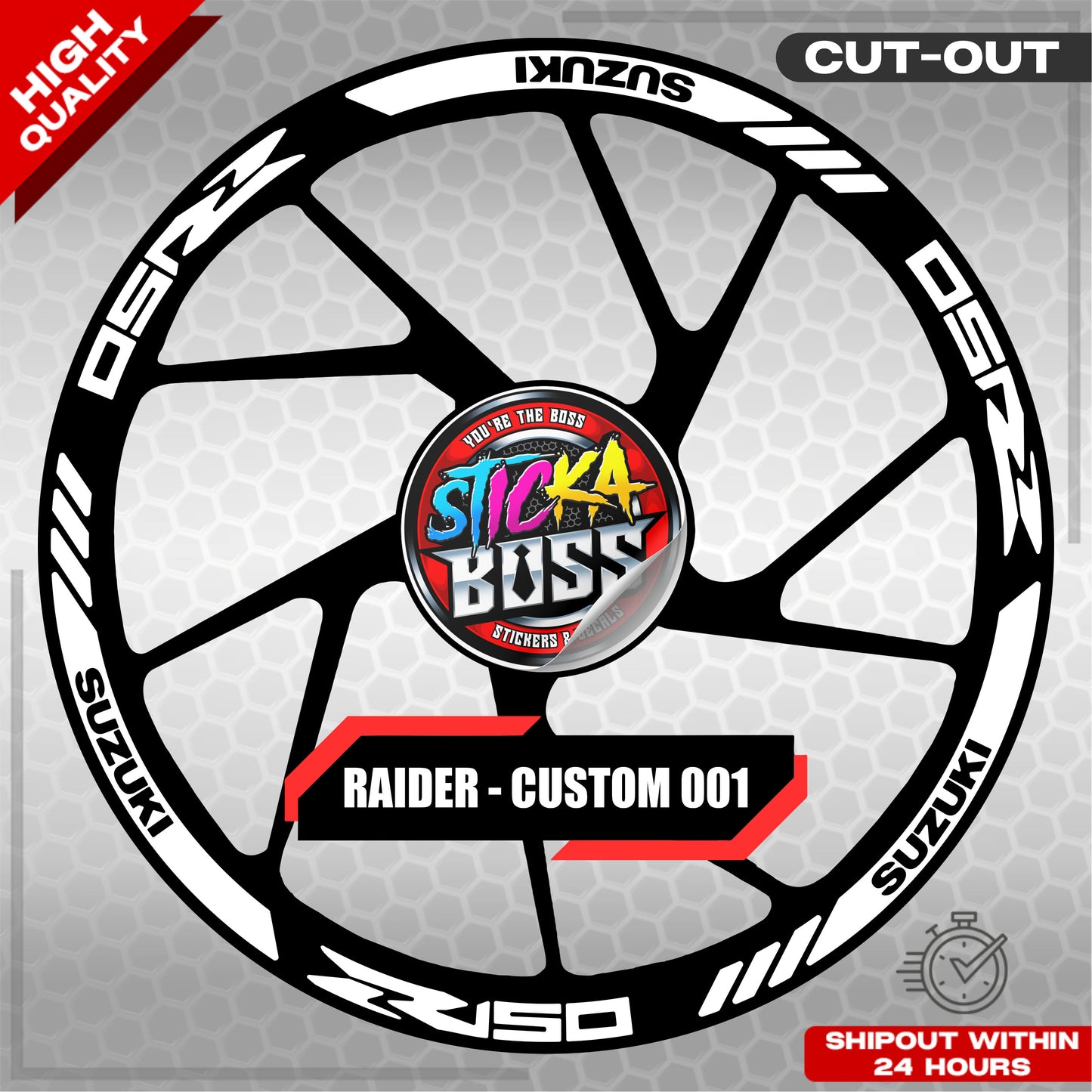RAIDER R150 MAG STICKER SET ( 2 MAGS ) - CUSTOM 001 | VINYL WATERPROOF CUT-OUT DECALS