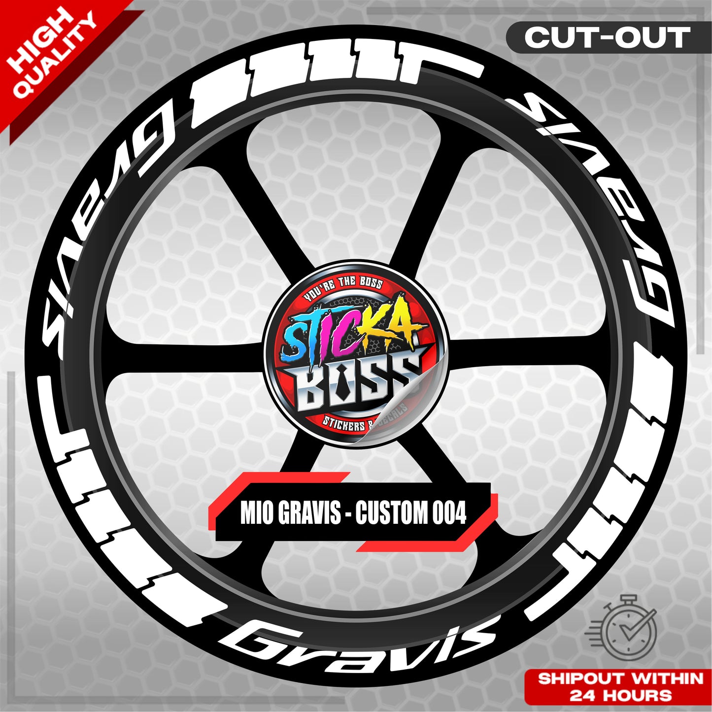 MIO GRAVIS MAG STICKER SET ( 2 MAGS ) - CUSTOM 004 | VINYL WATERPROOF CUT-OUT DECALS