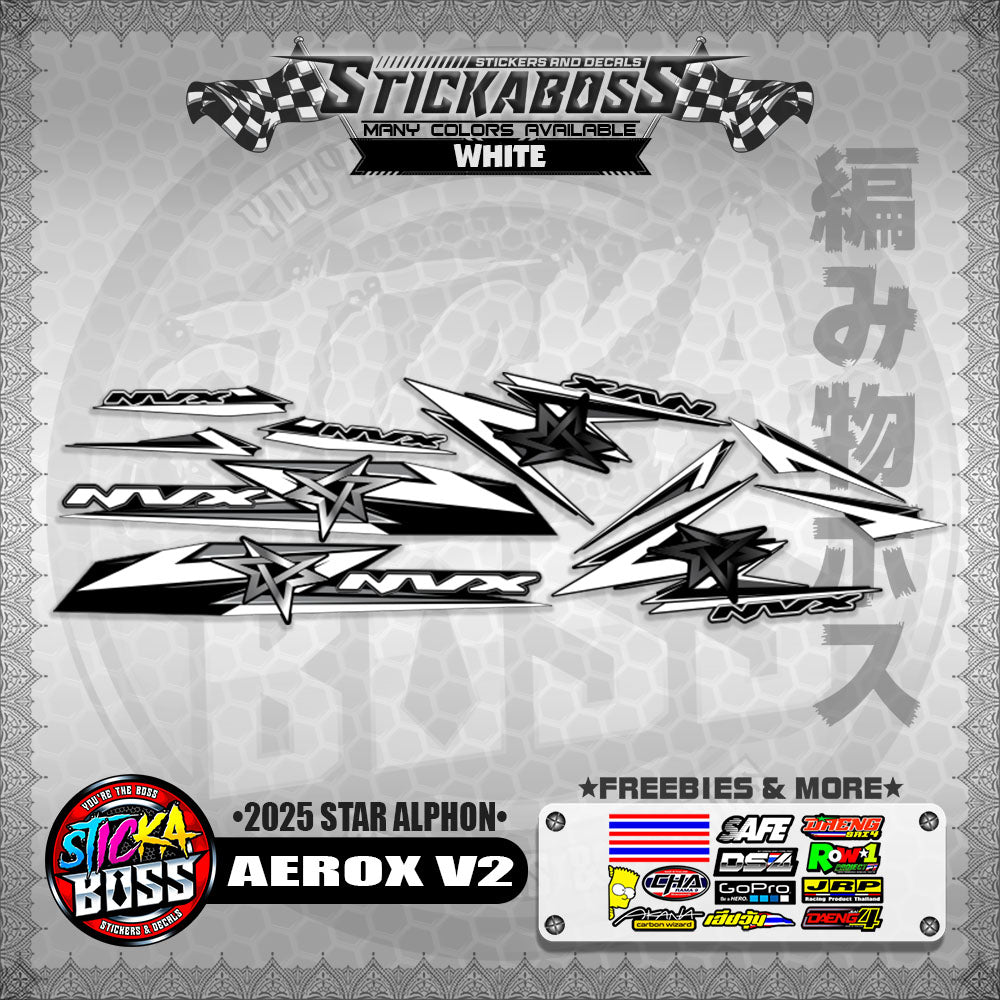 AEROX V2 INDO STICKER DECALS ( 2025 STAR ALPHON )【WITH FREEBIES】