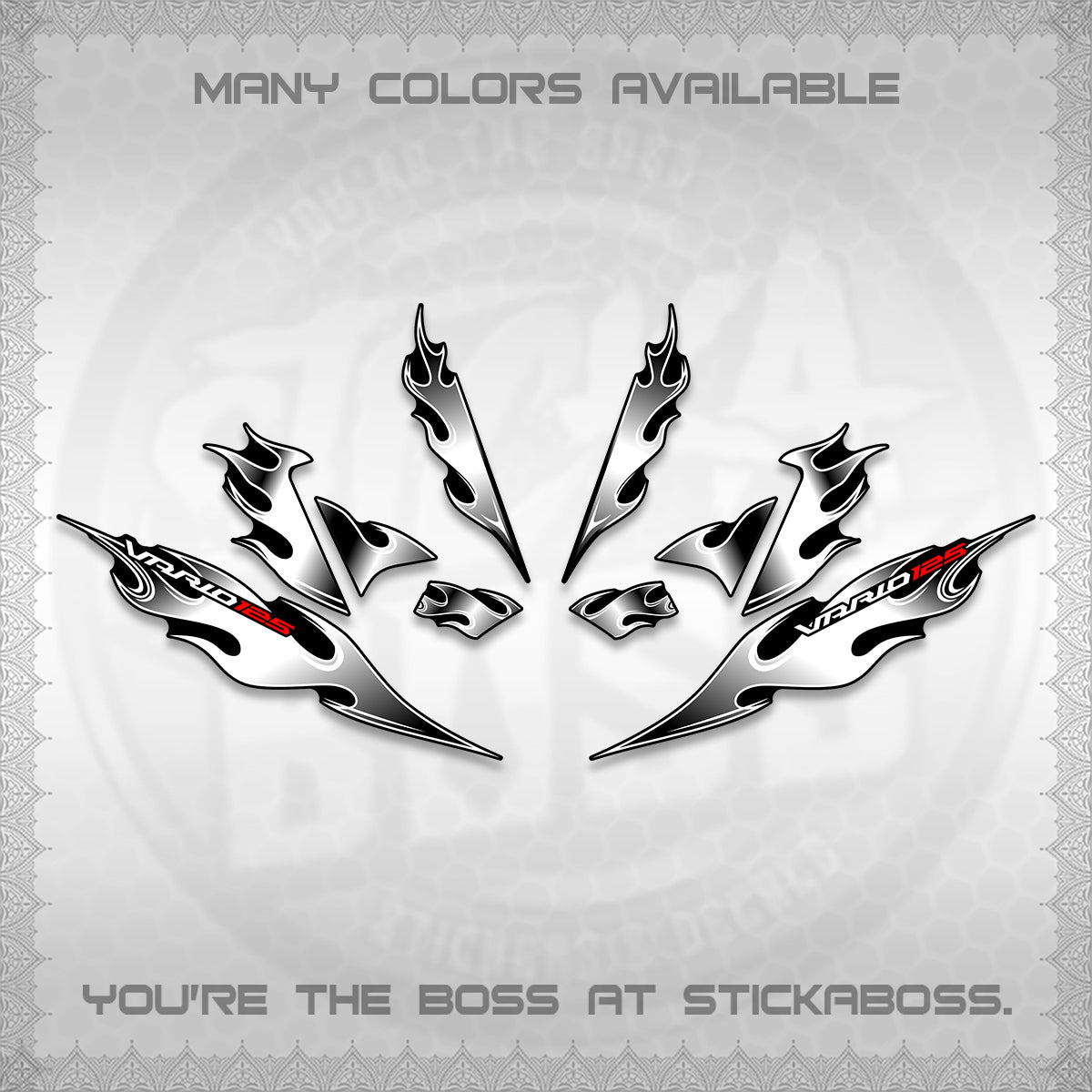 CLICK 125 V4 VARIO DECALS (2026 MOTIF FLAME 1 TONE)STICKER DECALS By STICKABOSS