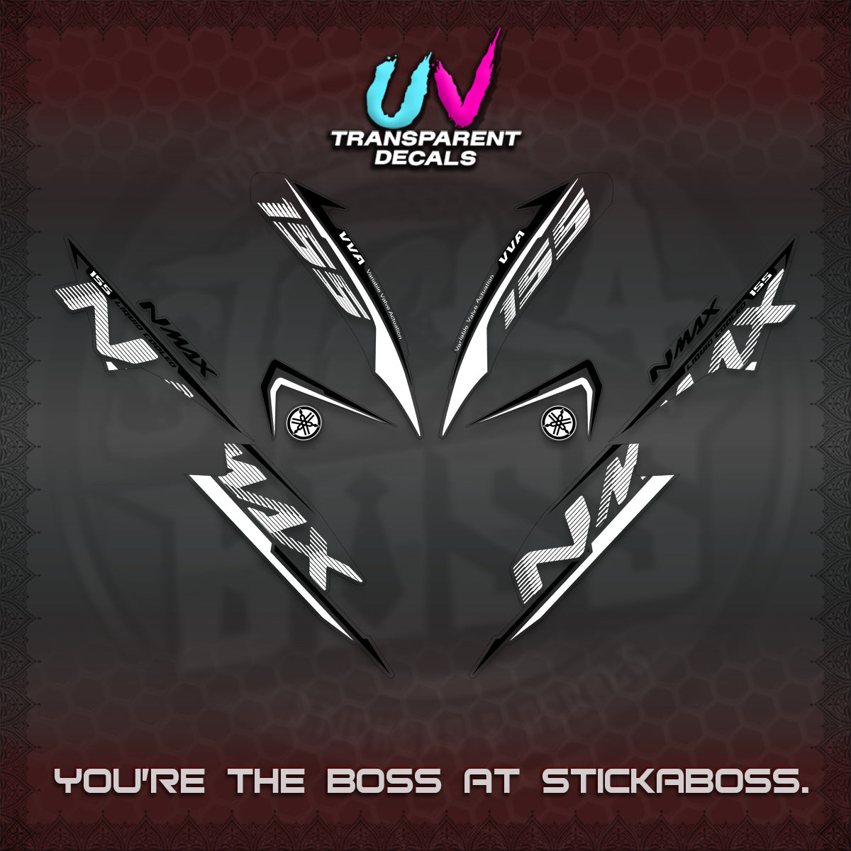 NMAX V1 THAI UV TRANSPARENT DECALS (2020 DESIGN) STICKER DECALS By STICKABOSS