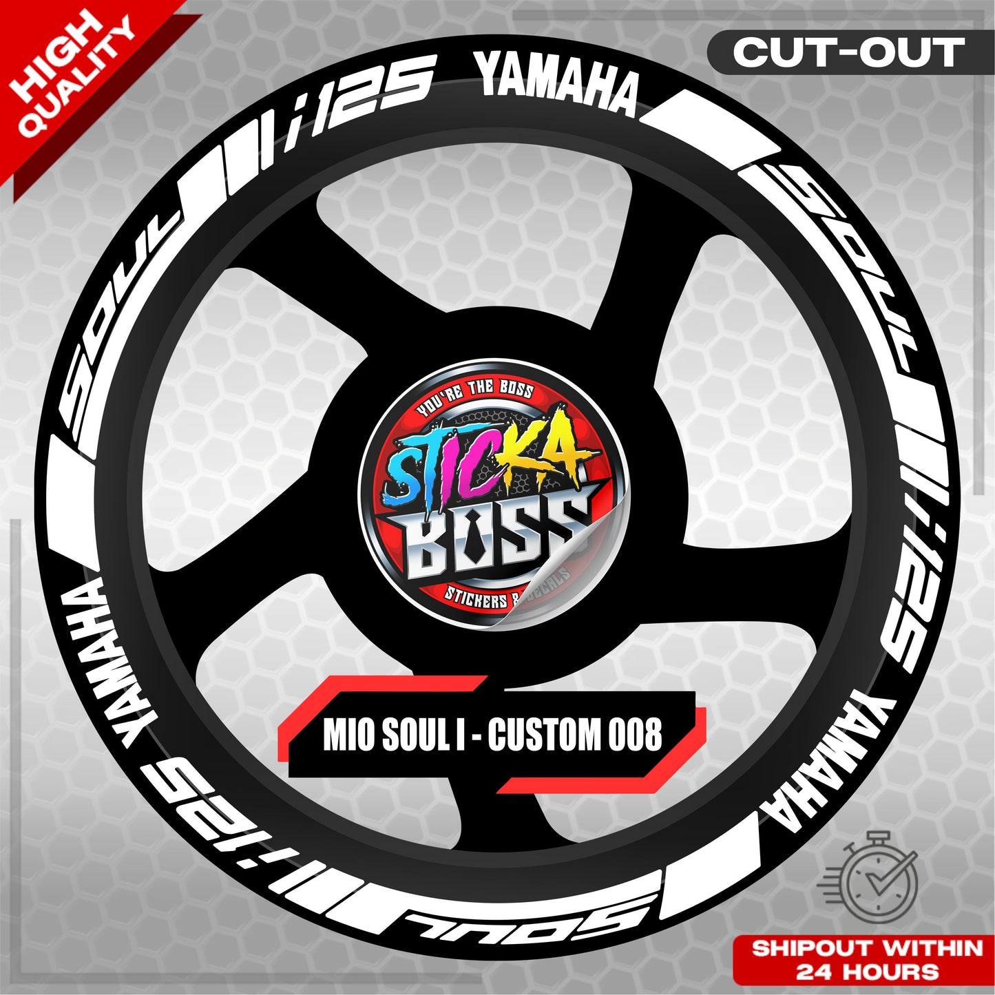 MIO SOUL I 125 MAG STICKER SET ( 2 MAGS ) - CUSTOM 008 | VINYL WATERPROOF CUT-OUT DECALS