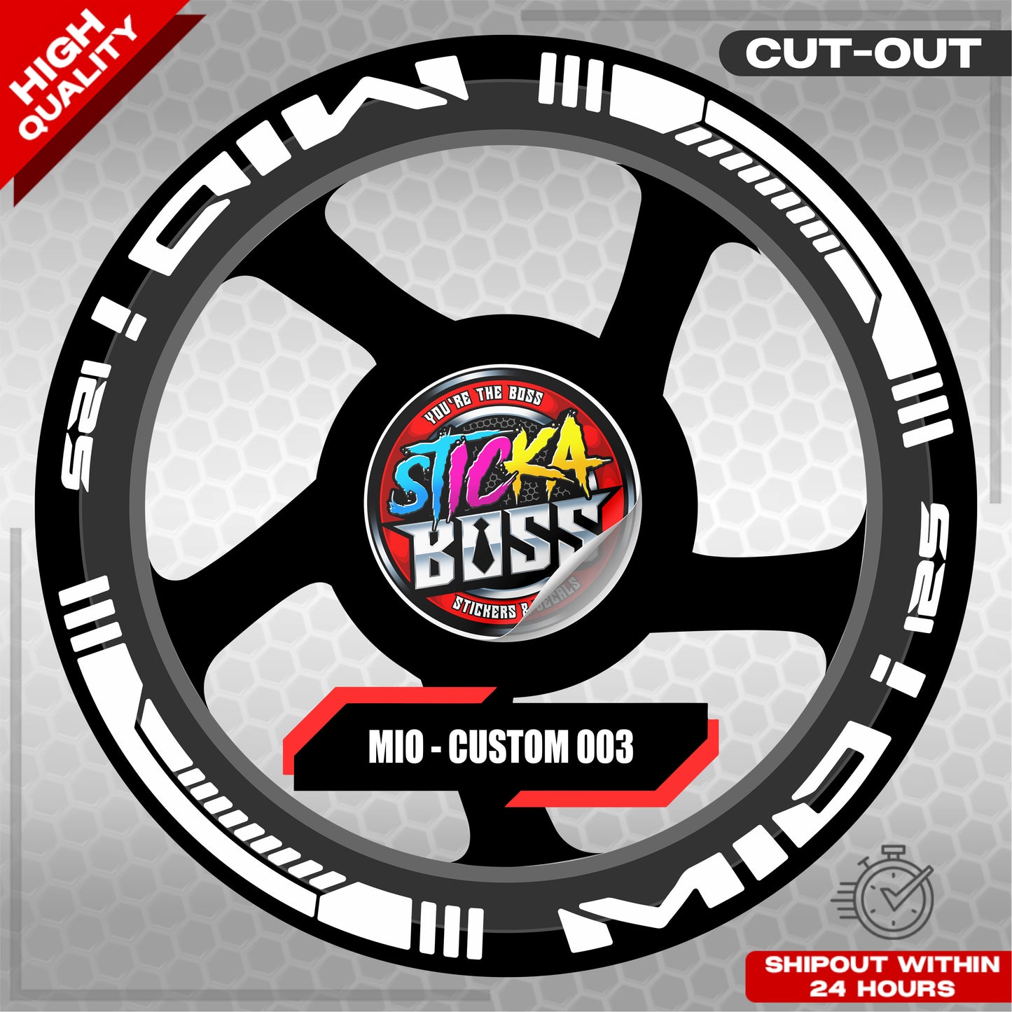 MIO I 125 MAG STICKER SET  ( 2 MAGS ) - CUSTOM 003 | VINYL WATERPROOF CUT-OUT DECALS