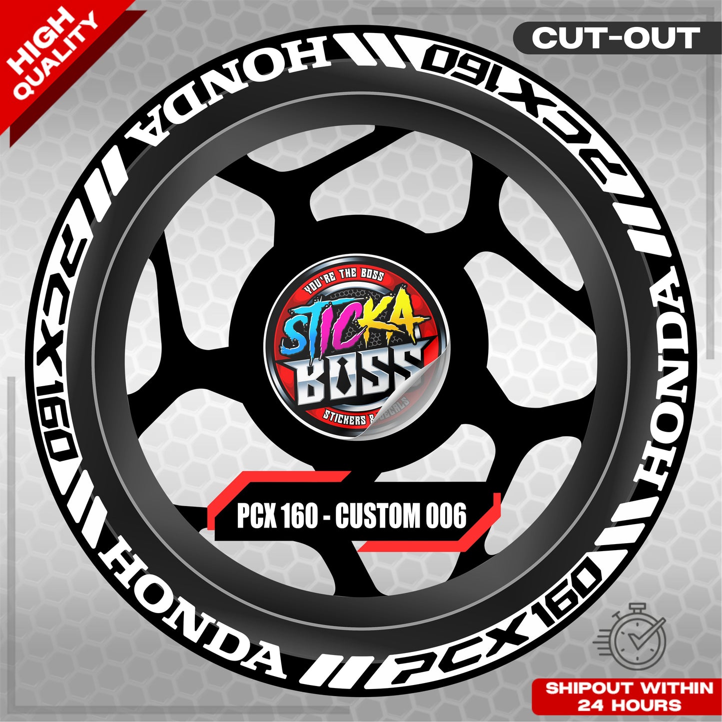 PCX 160 MAG STICKER SET ( 2 MAGS ) - CUSTOM 006 | VINYL WATERPROOF CUT-OUT DECALS